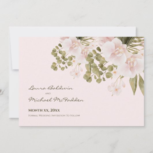 Foto Wedding Save the Date Boho Blush Pink (Rückseite)