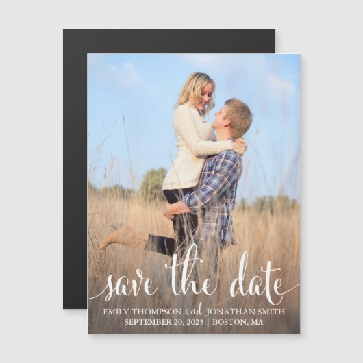 Foto Wedding Save the Date Magnete, One Picture Magneteinladung (Vorne/Hinten)