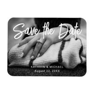 Foto Wedding Save the Date Minimal Stilvolle Moder Magnet