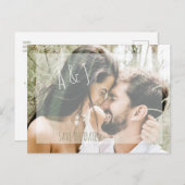 Foto Wedding Speichern Sie das Datum Website QR Co Ankündigungspostkarte (Vorne/Hinten)