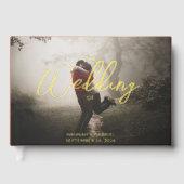 Foto Wedding Terracotta Foil Gästebuch hinzufügen (Vorderseite)