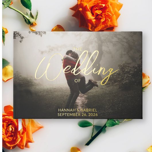 Foto Wedding Terracotta Foil Gästebuch hinzufügen