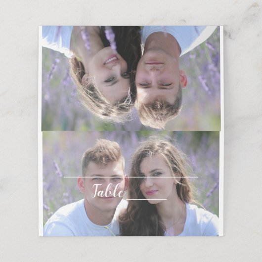 Foto Wedding Tischnummer Cards Platzkarte (Außenseite Aufgefaltet)