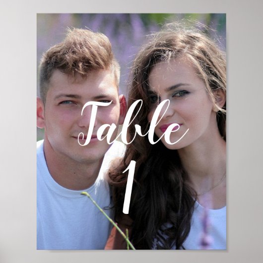 Foto Wedding Tischnummer Sign Poster (Vorne)