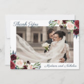 Foto Wedding Vielen Dank Cards Marsala Blume der M Dankeskarte (Vorderseite)