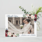 Foto Wedding Vielen Dank Cards Marsala Blume der M Dankeskarte (Stehend Vorderseite)