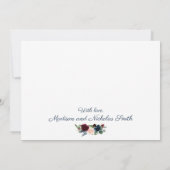 Foto Wedding Vielen Dank Cards Marsala Blume der M Dankeskarte (Rückseite)