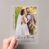 Foto Wedding Vielen Dank Clear Acryleinladungen (Insitu (Handheld))