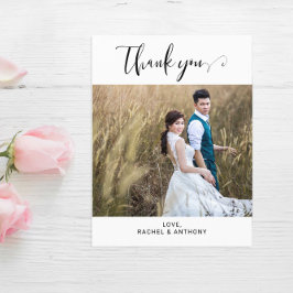Foto Wedding Vielen Dank Elegant Minimalistisch Postkarte