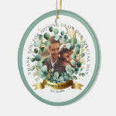FOTO Wedding Vielen Dank Eucalyptus Blätter Gefall Keramik Ornament (Links)