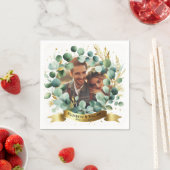 FOTO Wedding Vielen Dank Eucalyptus Blätter Gefall Serviette (Beispiel)