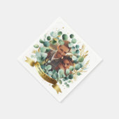 FOTO Wedding Vielen Dank Eucalyptus Blätter Gefall Serviette (Ecke)
