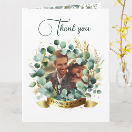 FOTO Wedding Vielen Dank Eucalyptus Blätter Gesche Karte