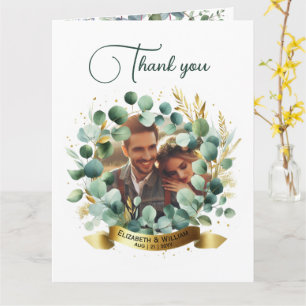 FOTO Wedding Vielen Dank Eucalyptus Blätter Gesche Karte