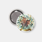 FOTO Wedding Vielen Dank Eucalyptus Blätter Gesche Magnet (Vorderseite/Rückseite)