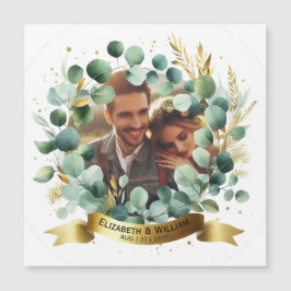 FOTO Wedding Vielen Dank Eucalyptus Blätter Gesche Magnetkarte