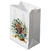 FOTO Wedding Vielen Dank Eucalyptus Blätter Gesche Mittlere Geschenktüte (Vorderseite Schrägansicht)