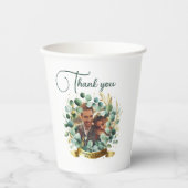 FOTO Wedding Vielen Dank Eucalyptus Blätter Gesche Pappbecher (Vorderseite)