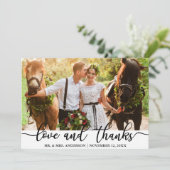 Foto Wedding Vielen Dank | Liebe und Dankkarte Dankeskarte (Stehend Vorderseite)