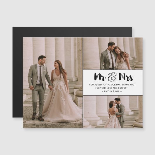 Foto Wedding Vielen Dank Magnetkarte (Vorne/Hinten)