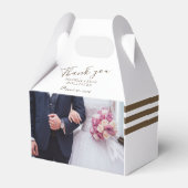Foto Wedding Vielen Dank Personalizable Stripe Geschenkschachtel (Vorderseite)