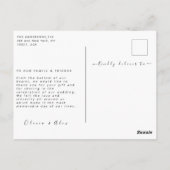 Foto Wedding Vielen Dank Postkarte (Rückseite)