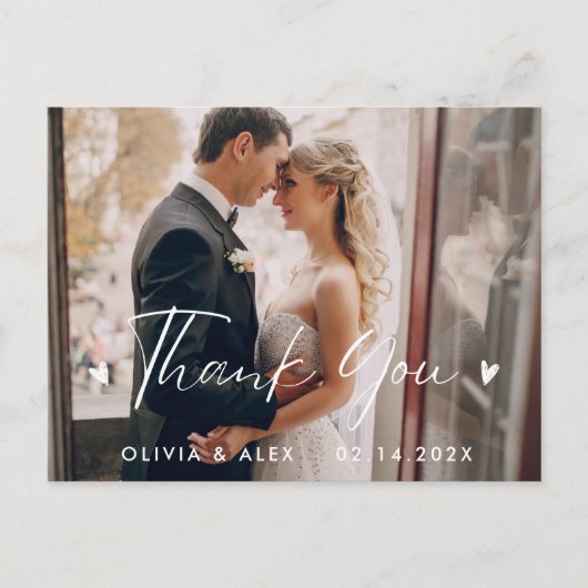 Foto Wedding Vielen Dank Postkarte (Vorderseite)