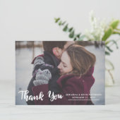 Foto Wedding Vielen Dank Script Kraft Paper Dankeskarte (Stehend Vorderseite)