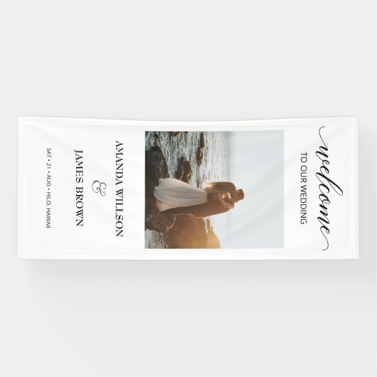 Foto Wedding Welcome Calligraphy Script Banner (Horizontal)