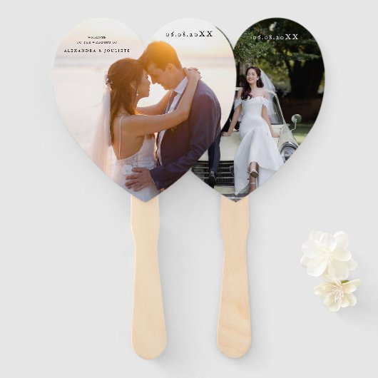 FOTO Wedding Welcome Hand Fan Fächer (Vorne und Hinten)