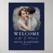 Foto Wedding Welcome Sign - Navy Blue Poster (Vorne)