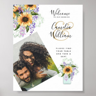 FOTO Wedding Welcome Sign Sunflowers Poster