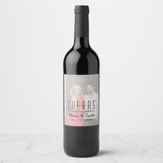 Foto Wedding Wine Bottle Label Weinetikett (Vorderseite)