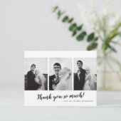 FOTO WEDING DANKE | Minimalistisch modern Postkarte (Stehend Vorderseite)