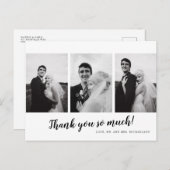 FOTO WEDING DANKE | Minimalistisch modern Postkarte (Vorne/Hinten)