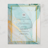 FOTO WEDING EINLADUNG Aquamarin Gold INK LeahG Flyer (Hinten)