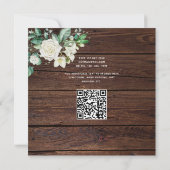 FOTO WEDING ERSUCHT RUSTISCH WEISSE ROSES SQUARE EINLADUNG (Rückseite)