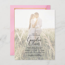 FOTO WEDING INVITATION Blush Pink Gold INK LeahG