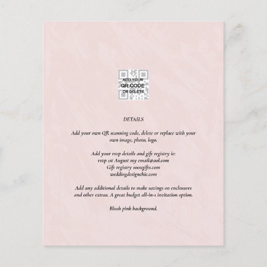 FOTO WEDING INVITATION Budget Overlay Text LeahG (Rückseite)