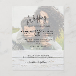 FOTO WEDING INVITATION Budget Overlay Text LeahG Flyer
