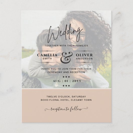 FOTO WEDING INVITATION Budget Overlay Text LeahG Flyer (Vorne)