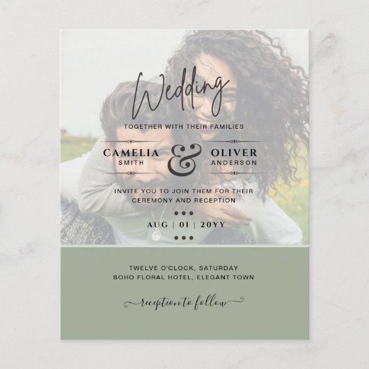 FOTO WEDING INVITATION Budget Overlay Text LeahG Flyer (Vorne)