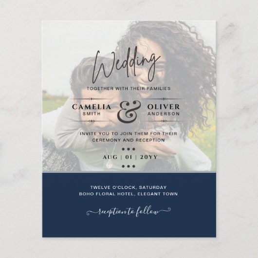 FOTO WEDING INVITATION Budget Overlay Text LeahG Flyer (Vorne)