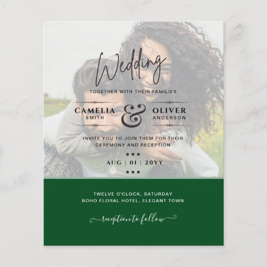 FOTO WEDING INVITATION Budget Overlay Text LeahG Flyer (Vorne)