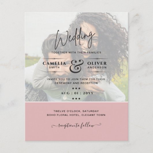 FOTO WEDING INVITATION Budget Overlay Text LeahG Flyer (Vorne)