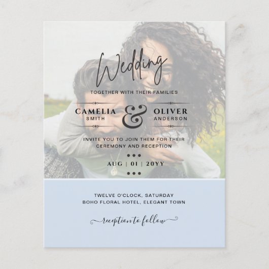 FOTO WEDING INVITATION Budget Overlay Text LeahG Flyer (Vorne)