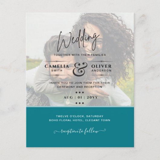 FOTO WEDING INVITATION Budget Overlay Text LeahG Flyer (Vorne)