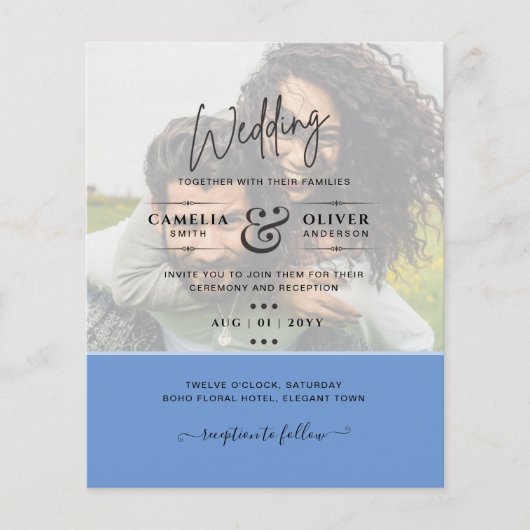FOTO WEDING INVITATION Budget Overlay Text LeahG Flyer (Vorne)