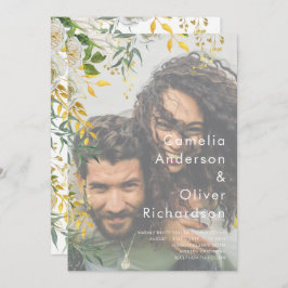FOTO WEDING INVITATION Greenery Gold LeahG Einladung