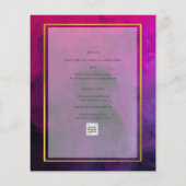 FOTO WEDING INVITATION Magenta Lila Gold INK (Rückseite)